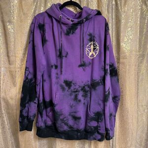 Jeffree Star Purple Black Logo Tie Dye Pullover Hoodie Large
